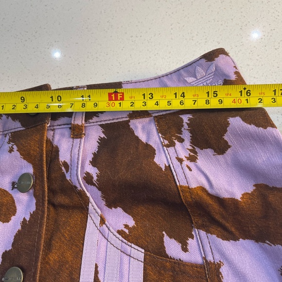 adidas Lilac and Brown Cowprint Button-Front Mini Skirt - Picture 3 of 8